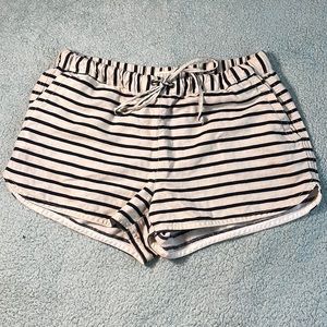 ✨$4 SALE J. Crew Linen Navy Blue Stripe Summer Shorts with Pockets Size XXS